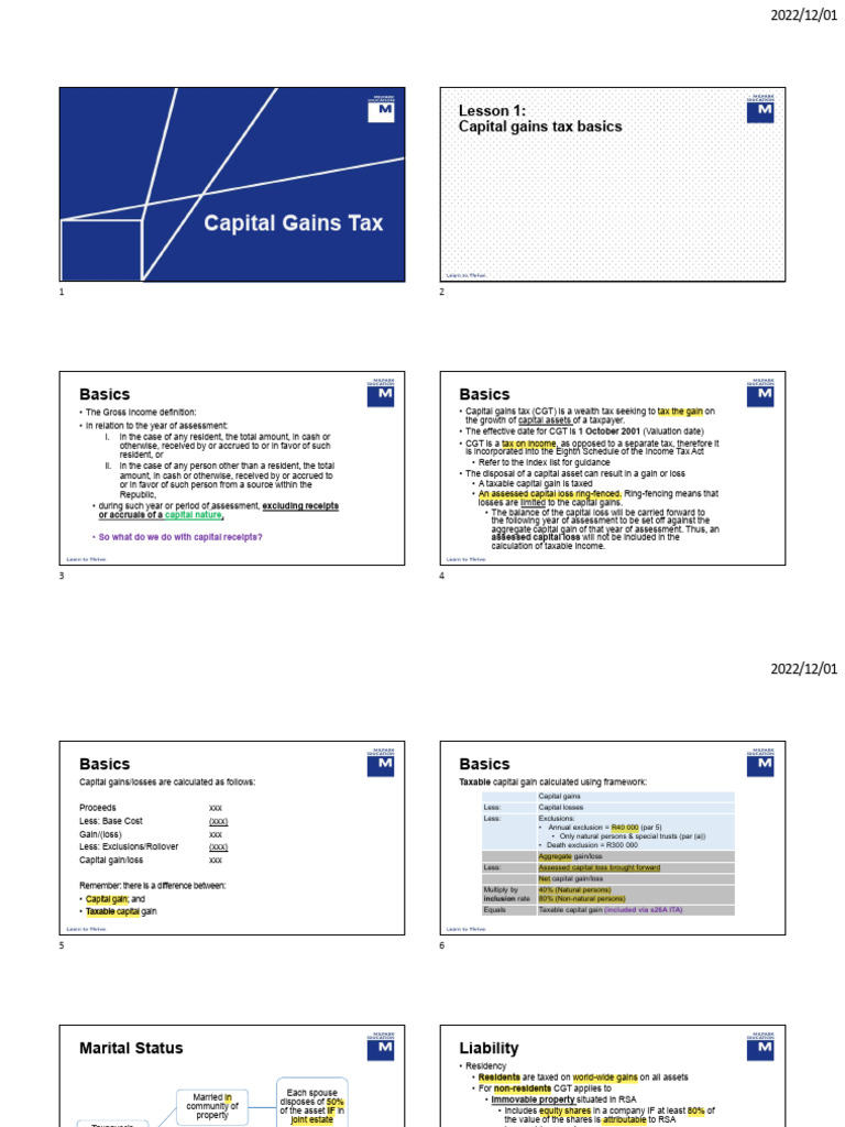 Understanding Capital Gains Tax Basics | PDF | Capital Gains Tax | Taxes
