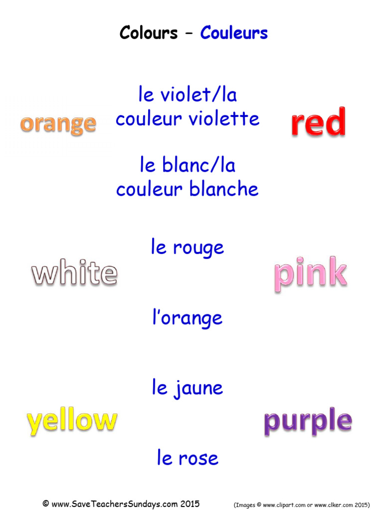 Apprendre les Couleurs en Français | PDF