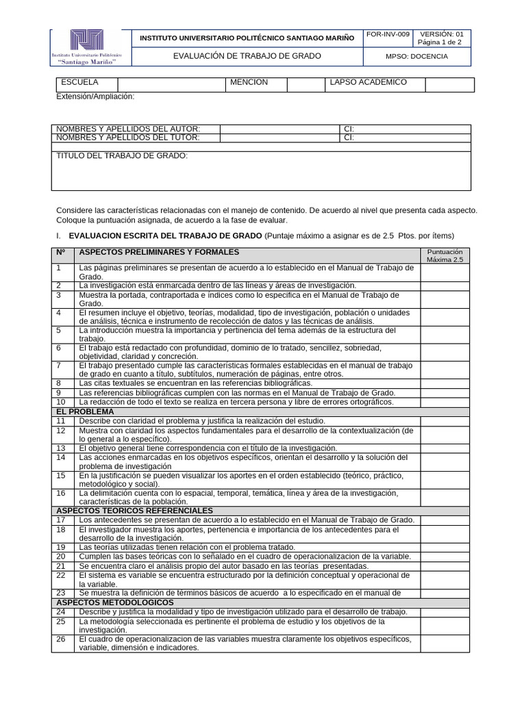 Evaluación de Trabajo de Grado MPSO | PDF | Citación