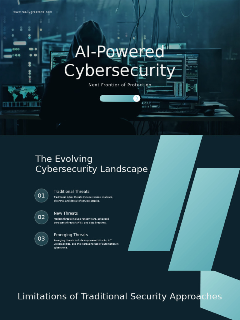 White and Blue Illustrated Technology Cybersecurity Presentation ...