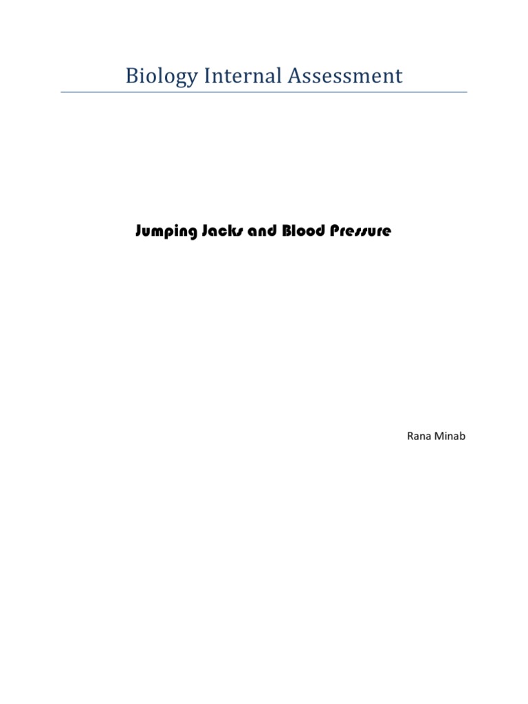 Biology Internal Assessment | PDF | Wellness