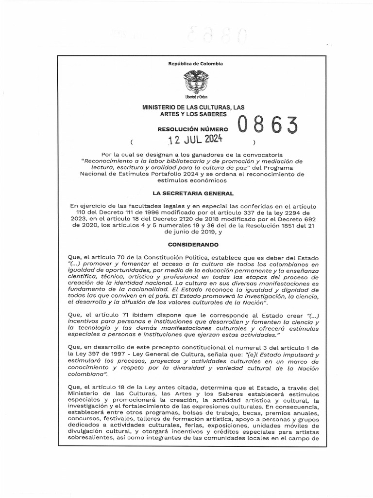 007 Resolucion 0863-2024 | PDF