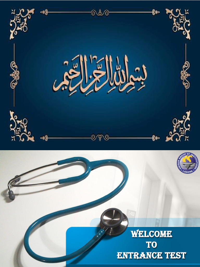 Pre-Medical Entrance Test Guide | PDF | Lahore | Qualifications