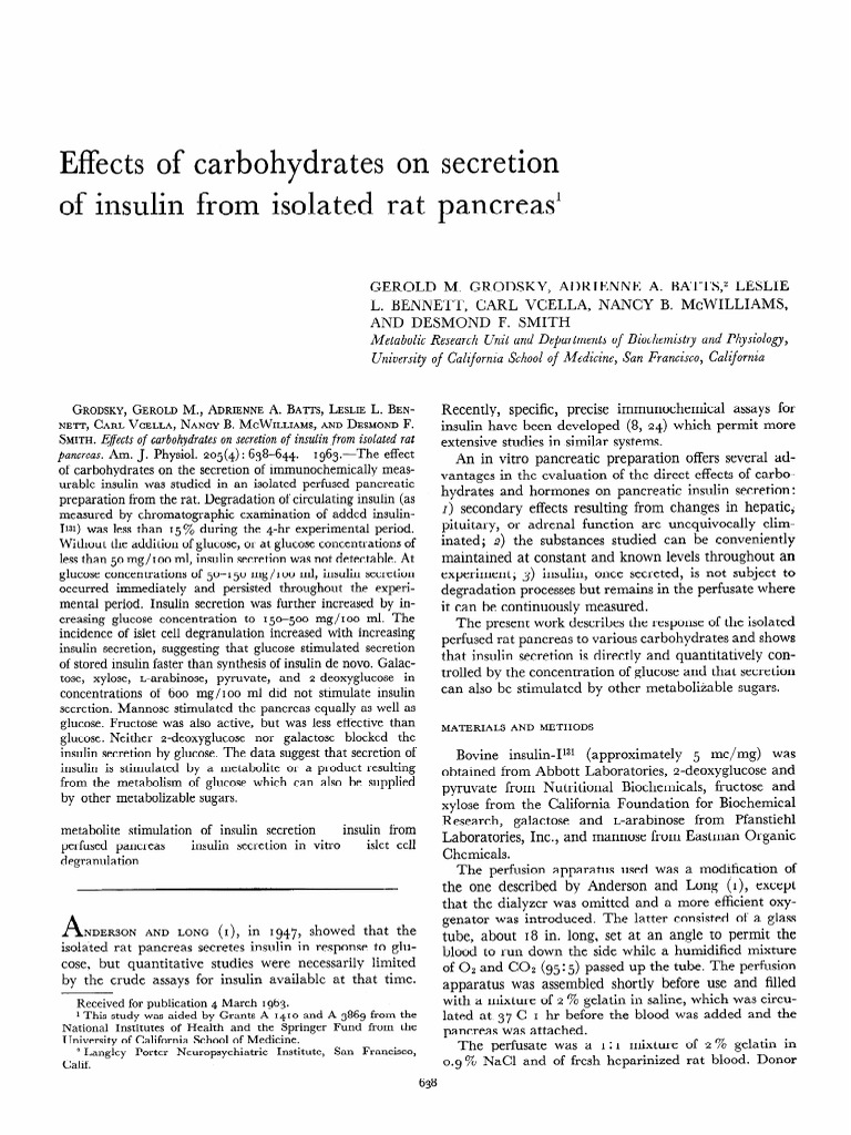 11 - Effects of Carbohydrates On Secretion of Insulin From Isolated Rat ...