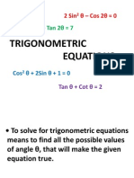 2nd Lesson in Trigonometric Equations