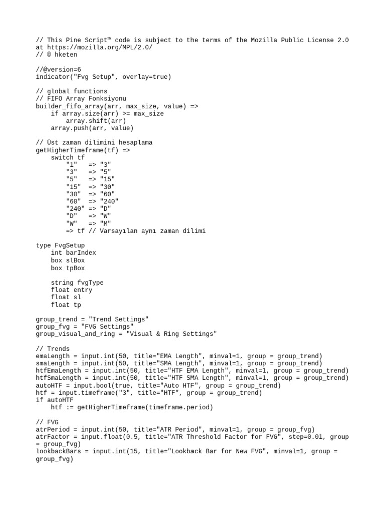 Pine Script FVG Setup Indicator | PDF | Market Trend | Market (Economics)