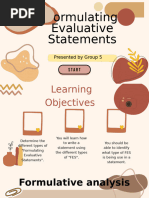 Formulation of Evaluative Statements | PDF | Opinion | Argument