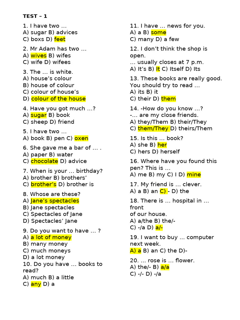 Test - 1 | PDF