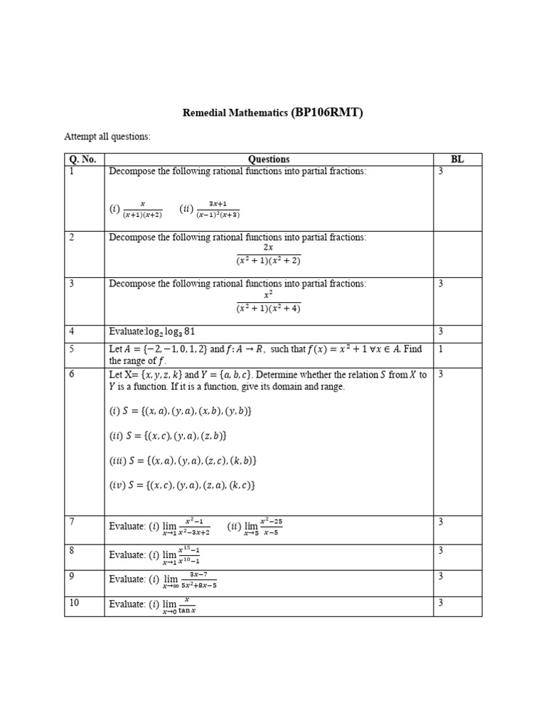 Assignment 1 Bp106rmt | PDF | Functions And Mappings | Mathematical ...