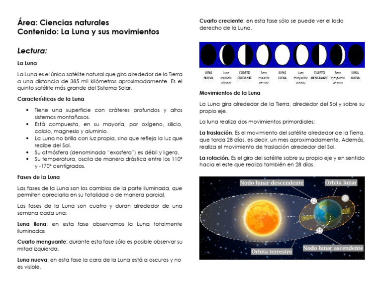 Movimientos y fases de la Luna | PDF