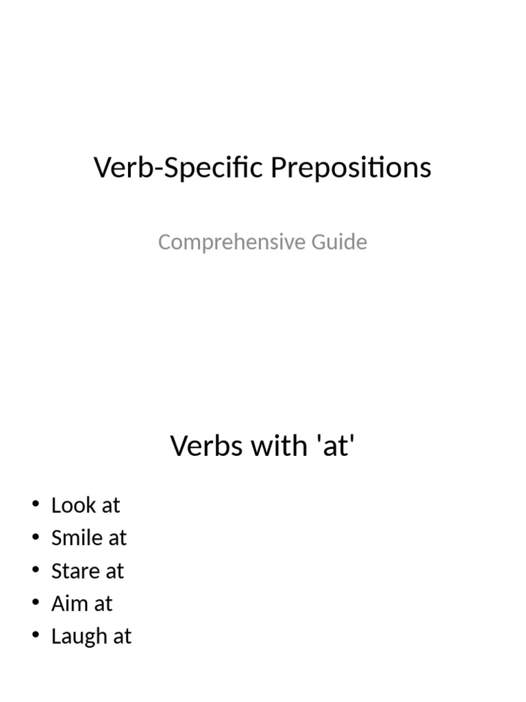 Verb Specific Prepositions | PDF