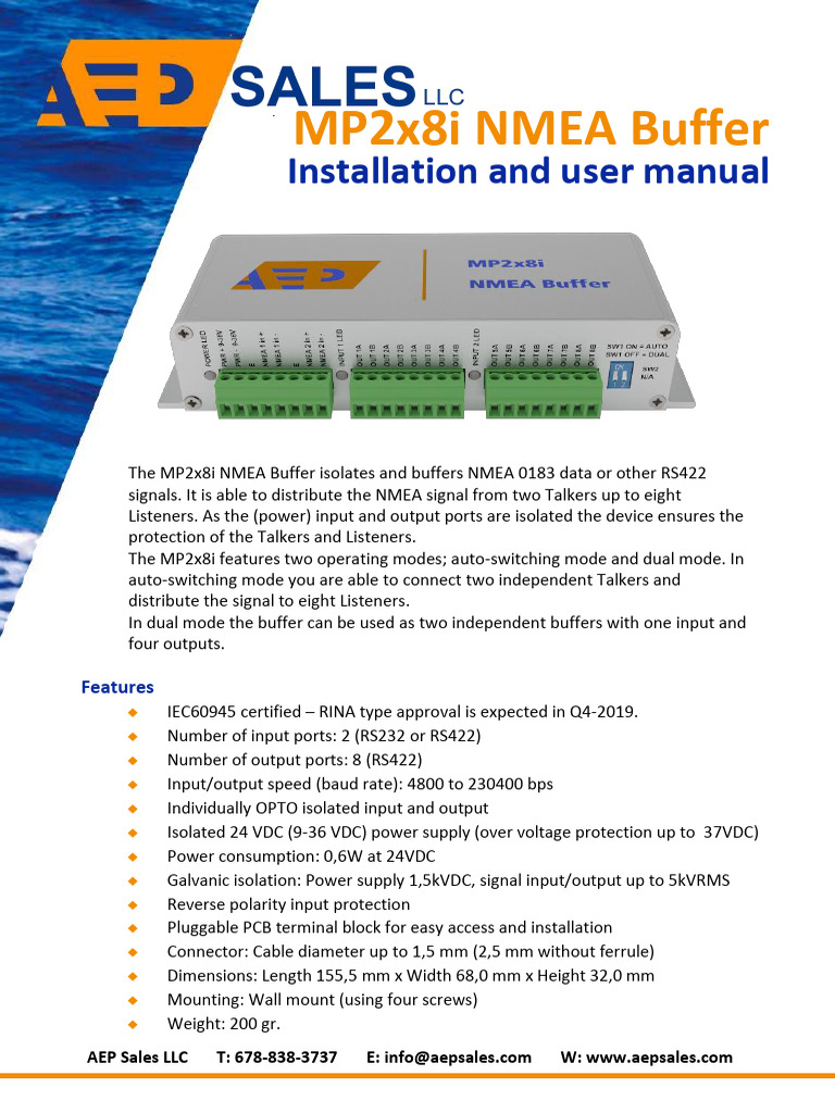 MP2x8i NMEA Buffer User Manual | PDF | Power Supply | Electronic ...