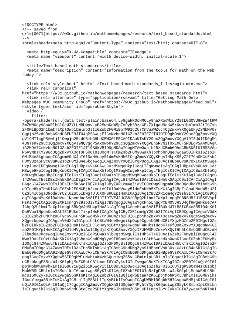 Text-Based Math Standards | PDF | Mathematics | Parsing