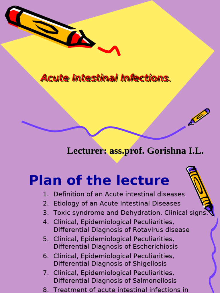 Lecture 09. Acute Intestinal Infections | PDF | Salmonella | Diarrhea