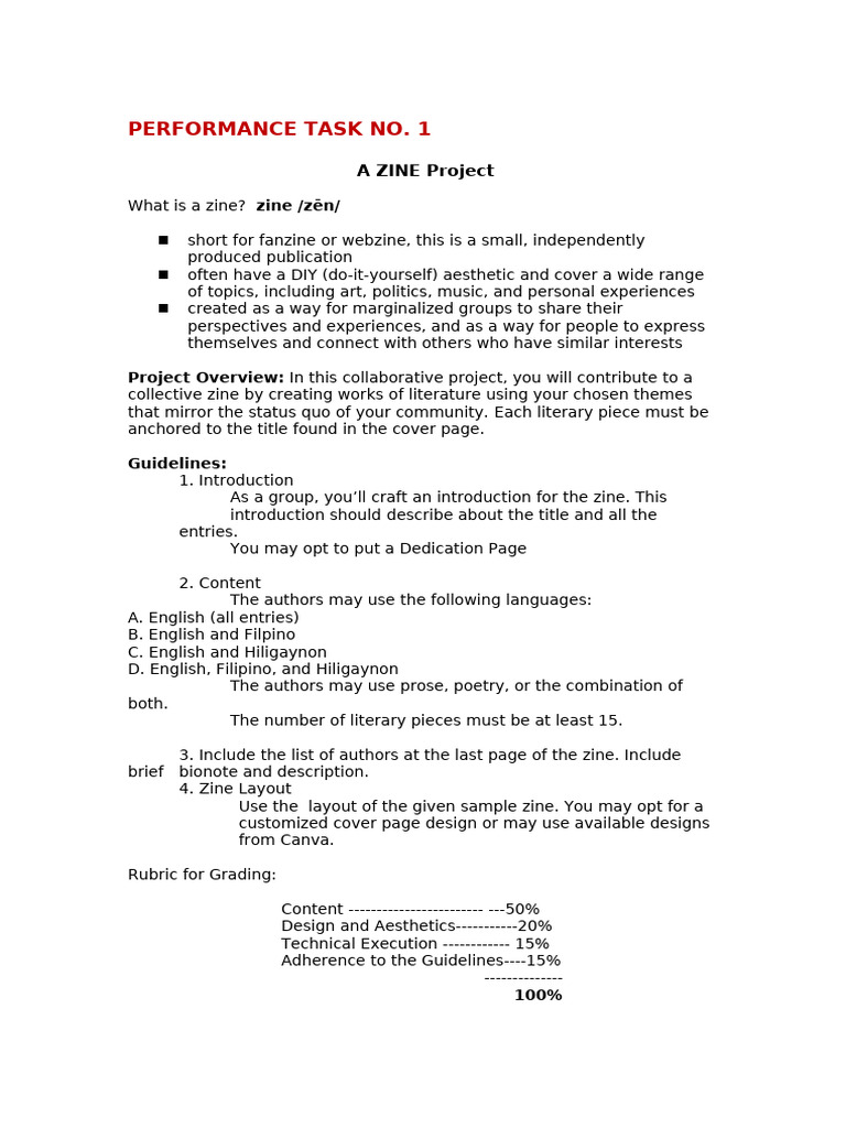 Collaborative Zine Project Guide | PDF | Writing