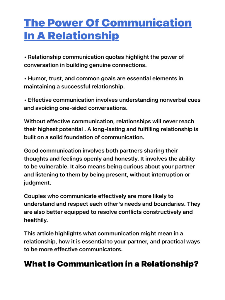 Couples' Guide to Effective Communication | PDF | Body Language ...