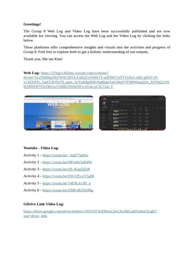 Grp8_video Log & Web Log | PDF