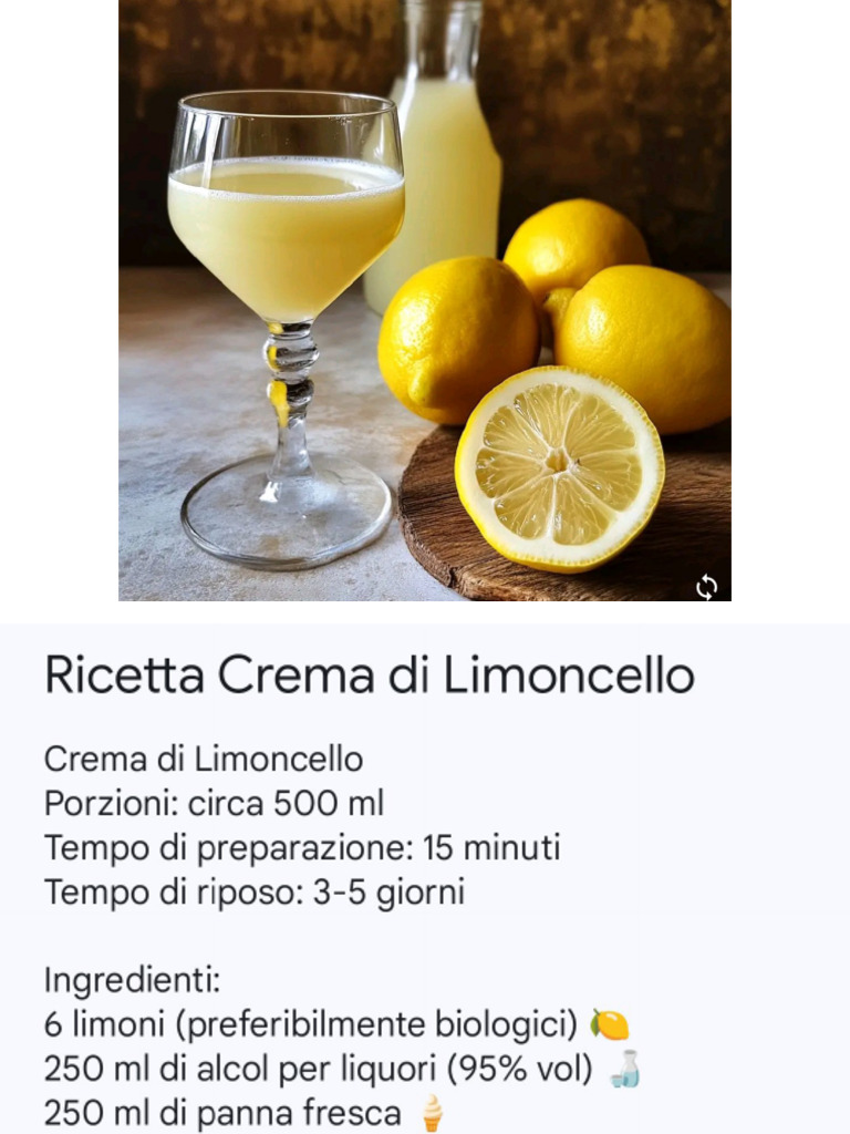 Ricetta Crema Di Limoncello | PDF