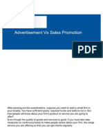 Advertisement Vs Sales Promotion