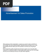 Advertisement Vs Sales Promotion