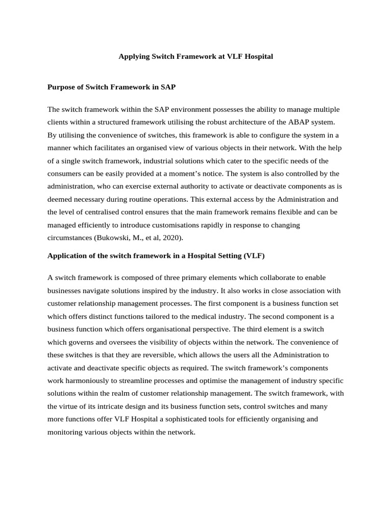 Switch Framework Implementation at VLF Hospital | PDF | Customer ...