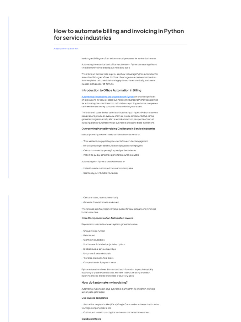 How To Automate Billing and Invoicing in Python For Service Industries ...
