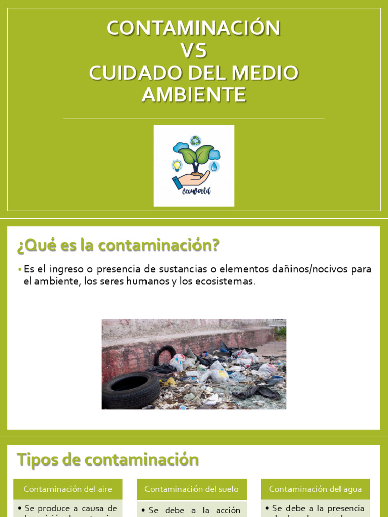 Contaminación Vs Cuidado Del Medio Ambiente | PDF | Residuos ...