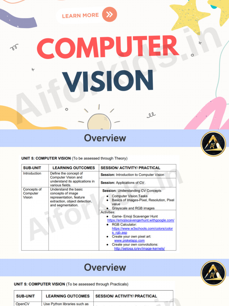 Class 10 Computer Vision | PDF