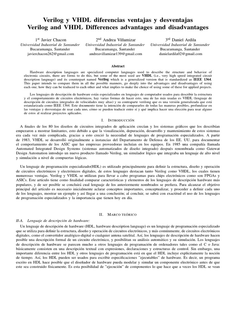 VHDL Verilog | PDF