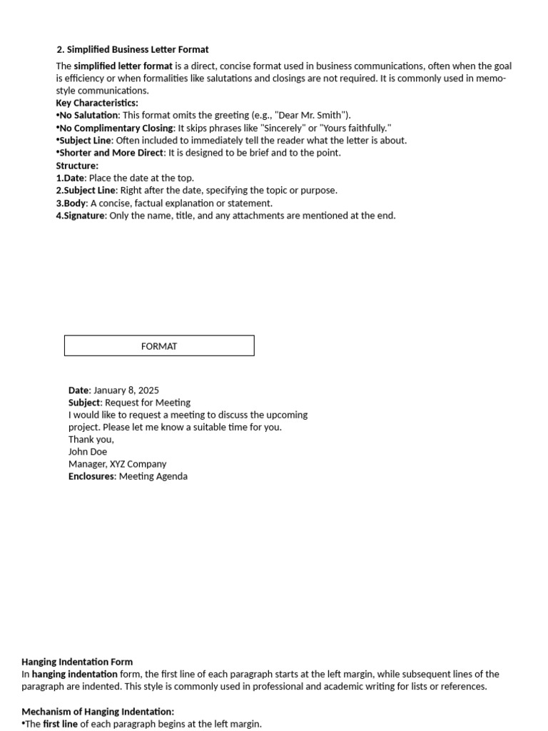 Simplified Business Letter Guide | PDF | Paragraph | Writing