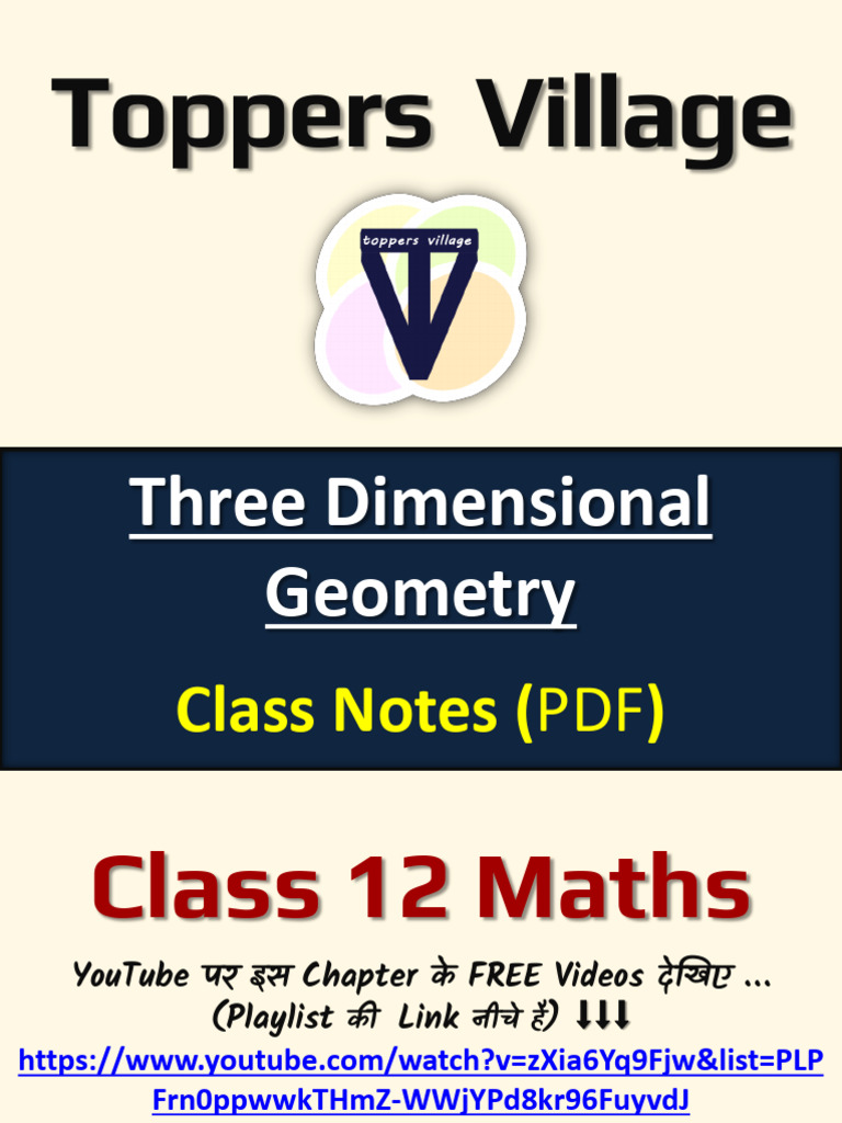 Class 11 3D Geometry Notes | PDF