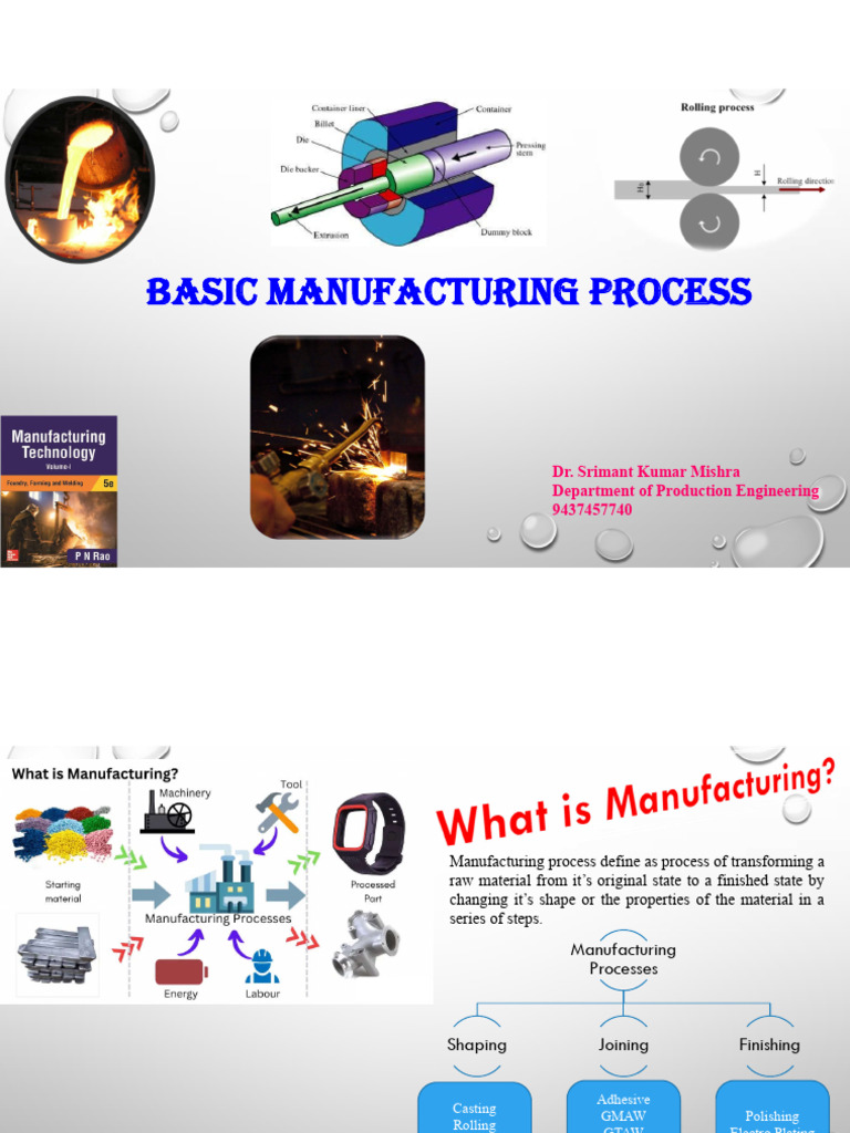 Overview of Manufacturing Processes | PDF | Casting | Industrial Processes