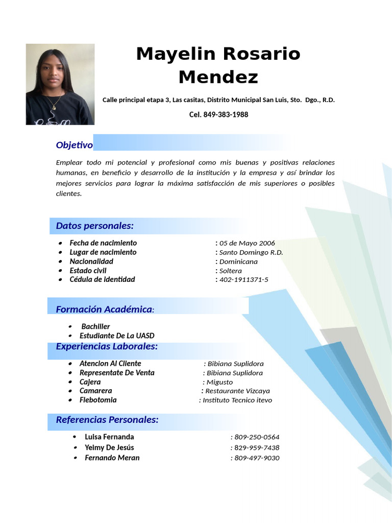 Currículum de Mayelin Rosario Mendez | PDF