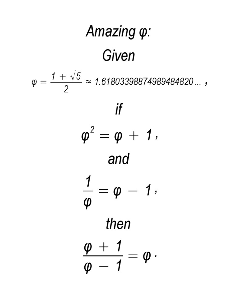 Amazing φ: Given, if, and, then | PDF