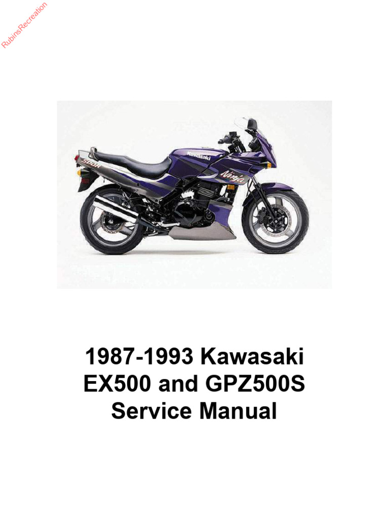 Kawasaki Ex500 Gpz500s (1987-1993) - Service Manual | PDF