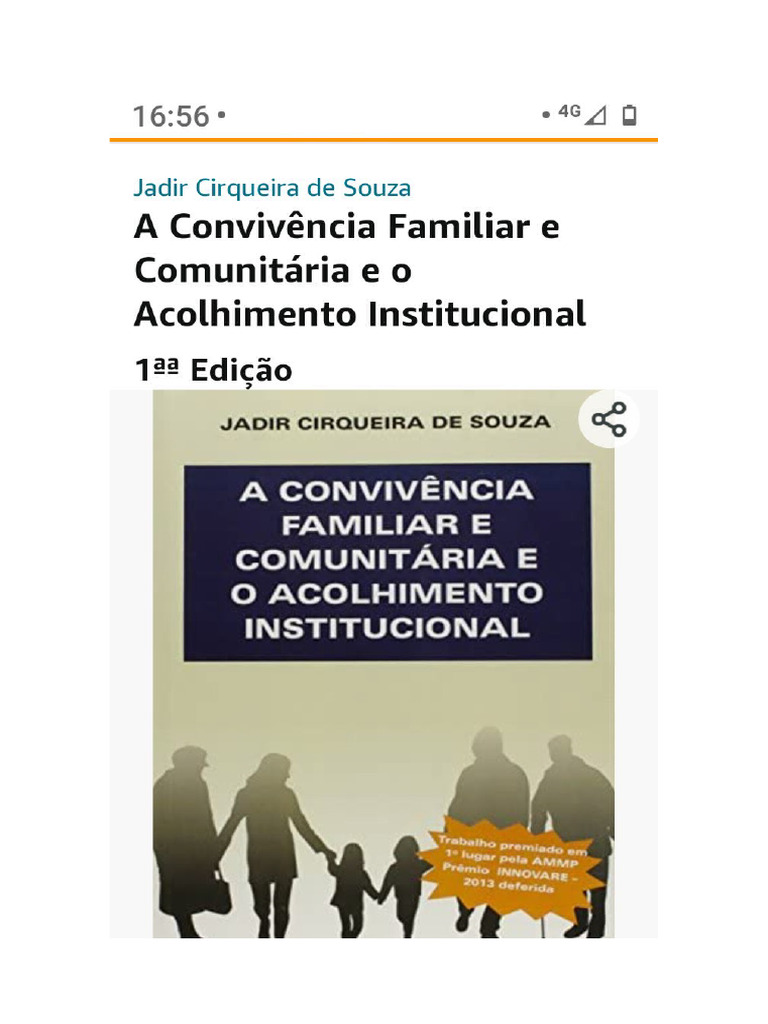 Livro A Convivência Familiar E Comunitária E O Acplhimento