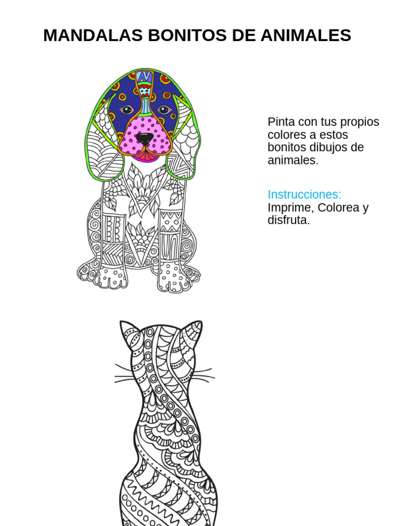 Mandalas de Animales para Colorear | PDF