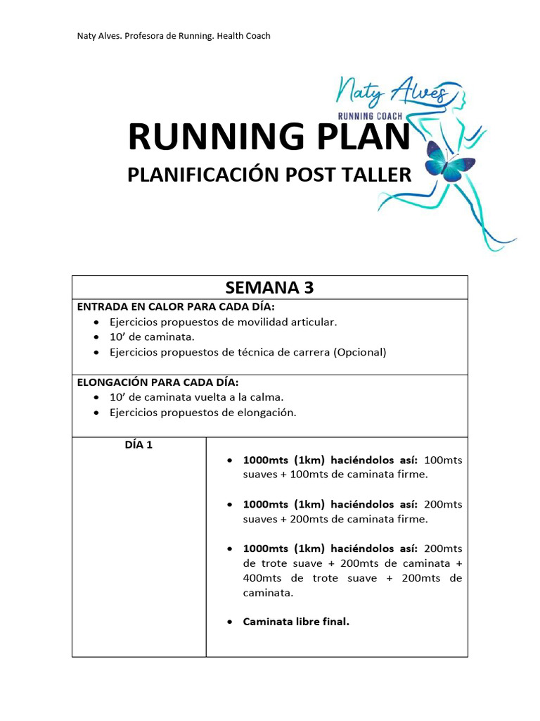 Running Plan | PDF | Ejercicio físico