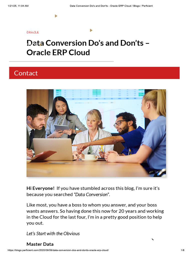 Data Conversion Do's and Don'ts - Oracle ERP Cloud - Blogs - Perficient ...