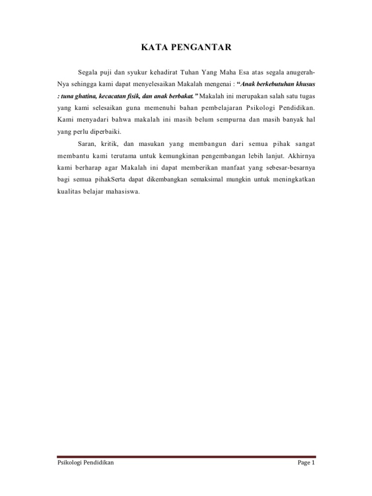 Makalah Anak Kebutuhan Khusus