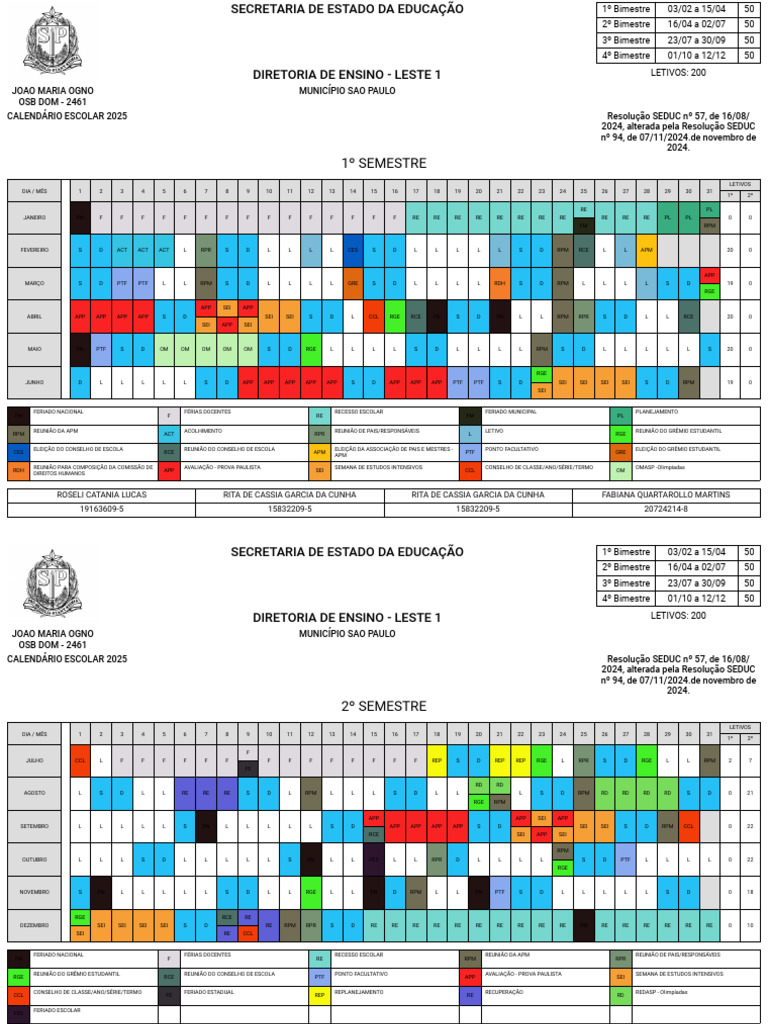 Calendário Escolar 2025 - SP | PDF