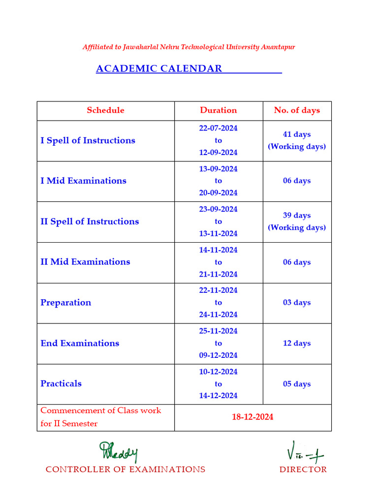 Academic Calendar (2024-25) | PDF