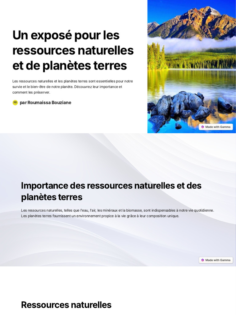 Préservation des ressources naturelles et terres | PDF | Biodiversité ...
