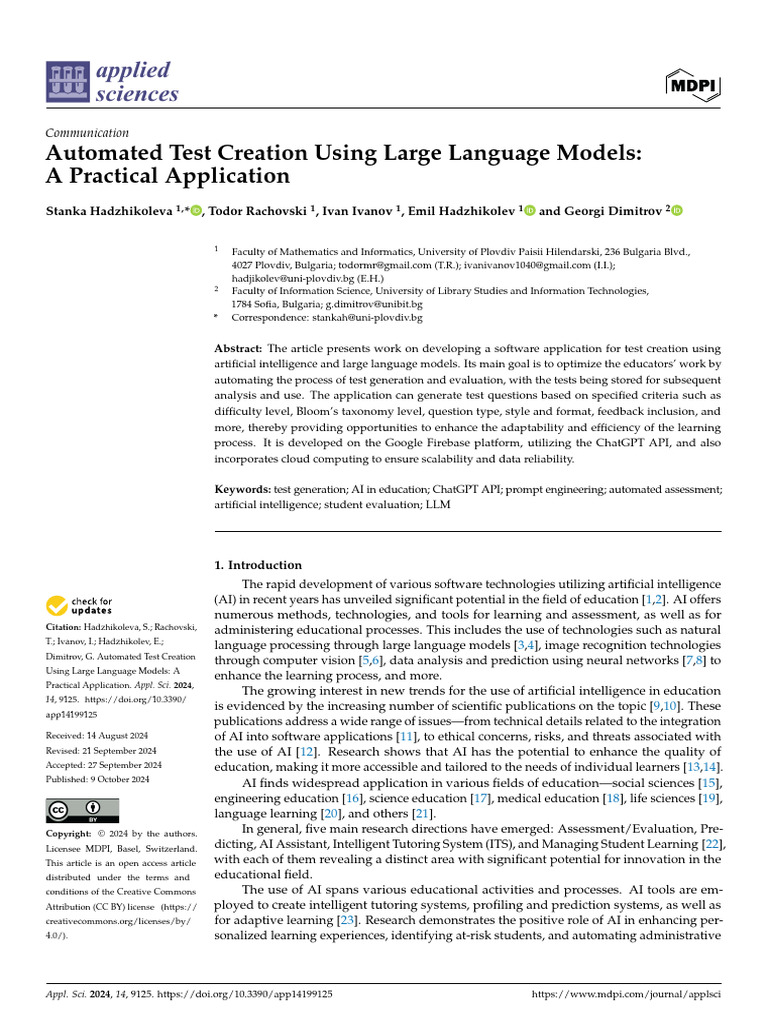 AI-Driven Test Generation for Educators | PDF | Artificial Intelligence ...