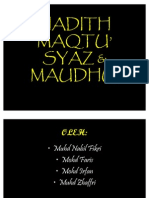 Hadith Maqtu' Syaz & Maudhu'