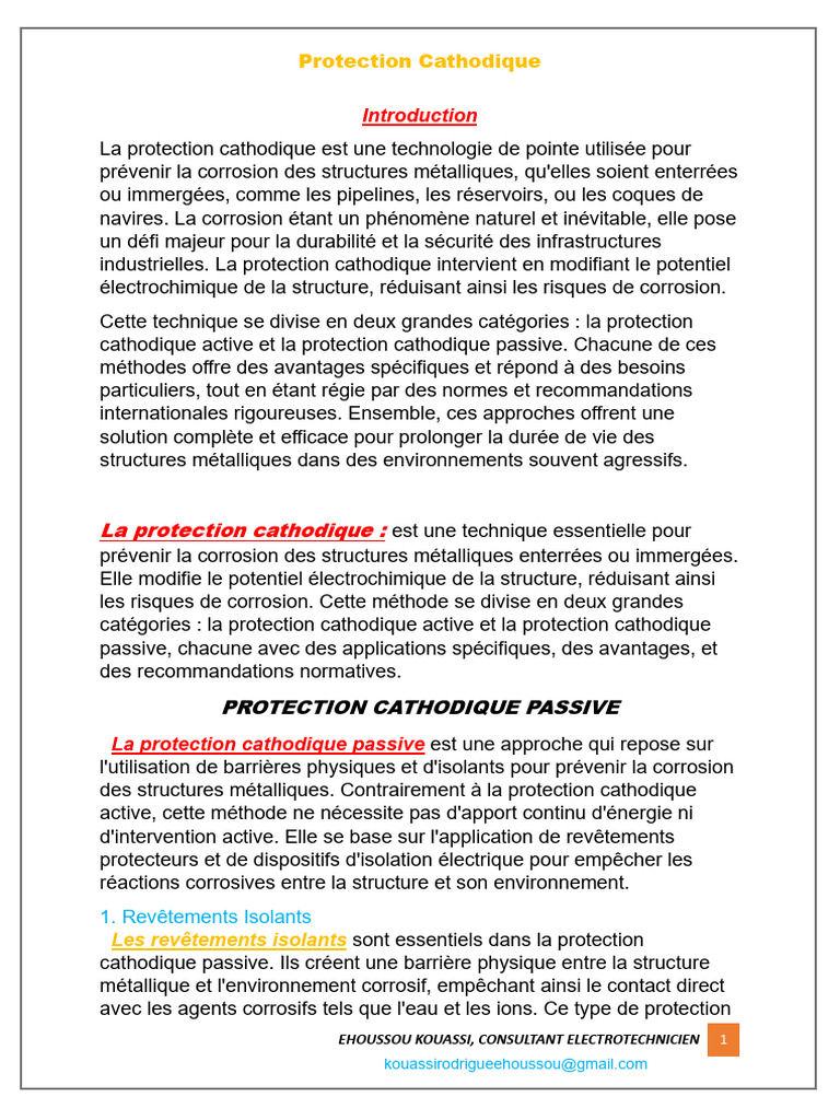 Techniques de Protection Cathodique | PDF | Corrosion | Électricité