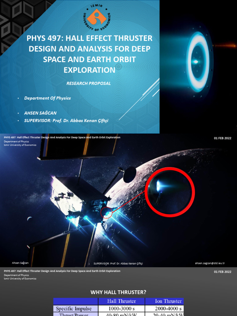 Hall Effect Thruster Design Proposal | PDF | Outer Space | Physical ...