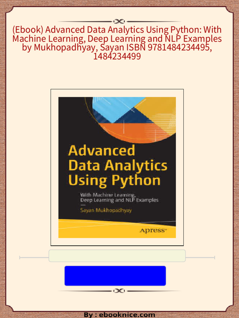 [FREE PDF sample] (Ebook) Advanced Data Analytics Using Python: With ... image.
