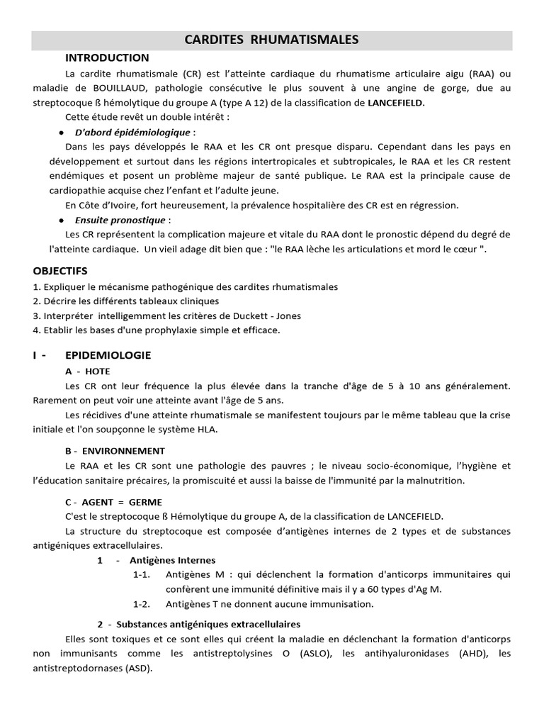 Erythème marginé et cardites rhumatismales | PDF | Antigène | Maladies ...