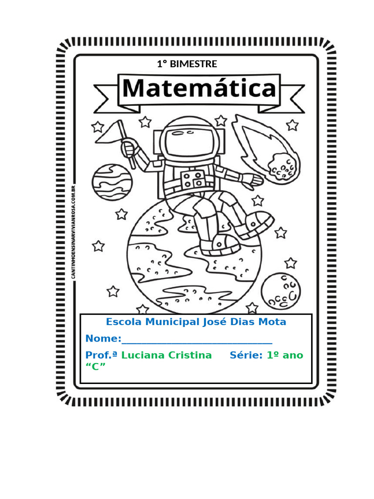 Capa 1º Bimestre - Matemática | PDF